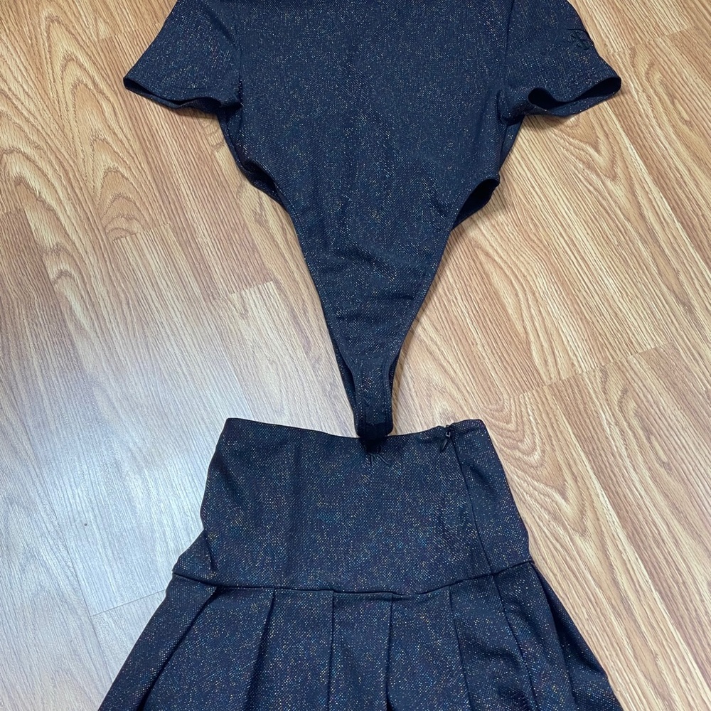 Glitter Mini tennis shirt with matching bodysuit